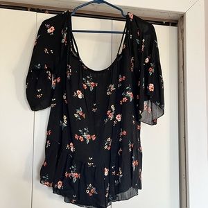 Floral Peekaboo Shoulder Top
